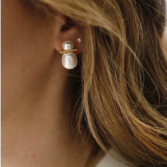 Brinker + Eliza Gold and Pearl Confection Studs - Picture 2 of 2